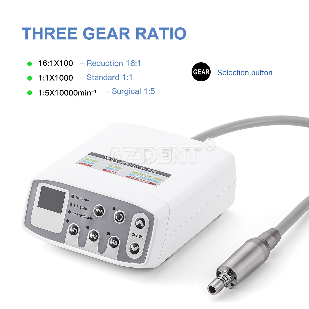 AZDENT Dental Brushless LED Electric Micro Motor 1:1/1:5 Increasing Handpiece